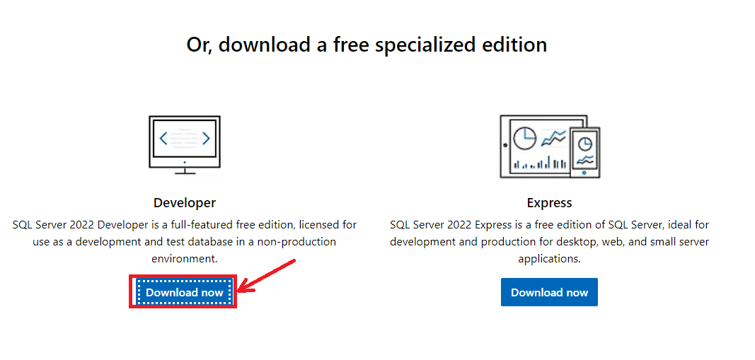 Download specialized SQL Server edition