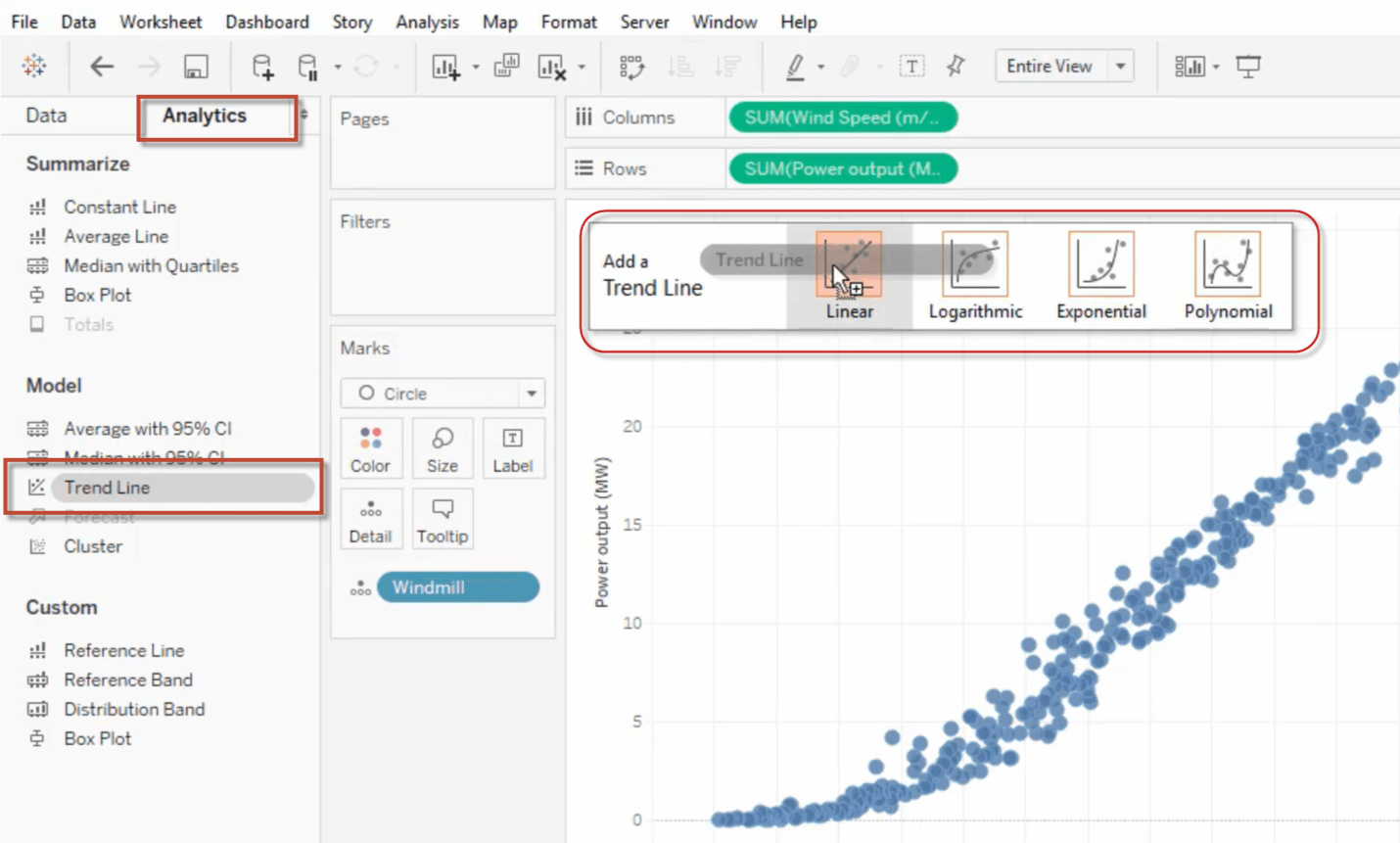 How to Add the Trend Lines in Tableau?