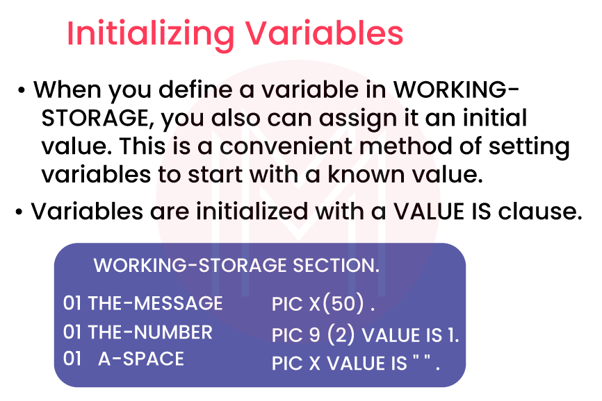 importance of INITIALIZE Variables